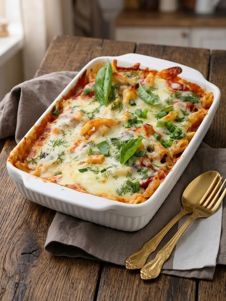 How to Make Baked Garden Herb Pasta
